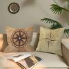 Retro Compass Map World Map Pillowcase Toon Gift Cushion Cover Bedroom Home Sofa Chair Seat Decor Pillow Case