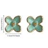 Fashion Mint Green Stud Earrings Temperament Flower Earrings Personality Chic Jewelry  French Style