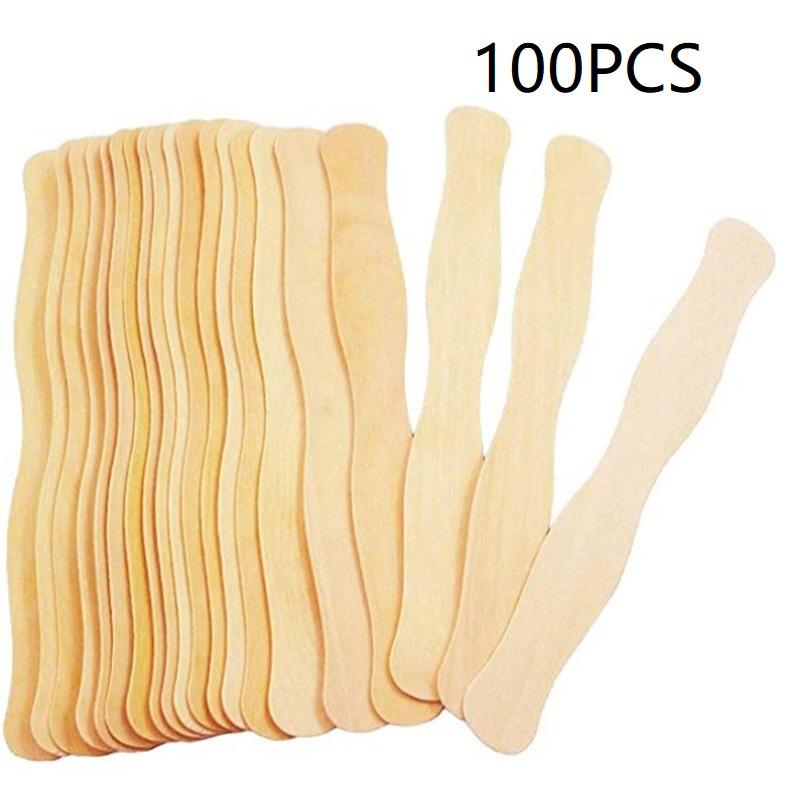 Wooden Popsicle Craft Sticks and Paddle Spoons for DIY Ice Cream Making Crafts Party Kitchen Use 25/50/100PCS