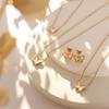 18k Gold-Plated Korean Minimalist Butterfly and Seashell Necklace & Earring Set