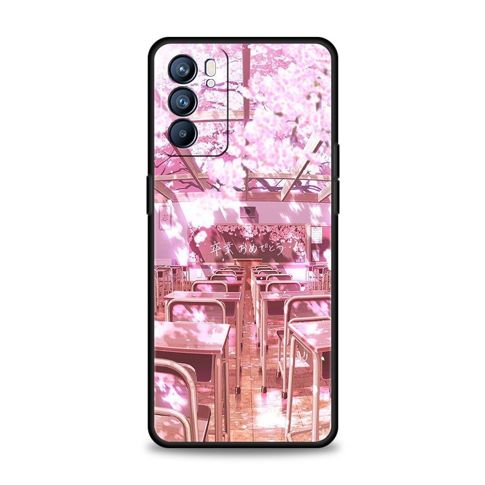 Чехол Cherry Traint Moun Fuji для Oppo Find X6 X5 A54 A53 A52 A9 2020 A15 A95 A17 A16 A76 A74 A57 Reno7 Reno6 Pro Plus 5G