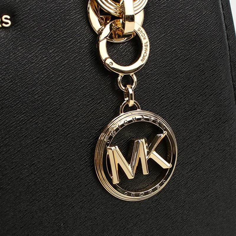 Michael Kors MK Синтия Логотип Кожаная Сумка-тоут через плечо Маленькая Женские сумки Черный 30S4GCYS1T-BLACK