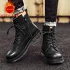 Модные мужские кожаные туфли с круглым носком и высоким берцем. Модный минималистский стиль со шнуровкой. Повседневные мужские ботинки для офиса, вечеринки и отдыха на природе. Осенние и зимние мужские ботинки.