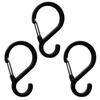 Choya Bussan S-Hook Black, Small (7.1cm Total Length, 1.5cm Opening) S-Hook Carabiner, Set of 3