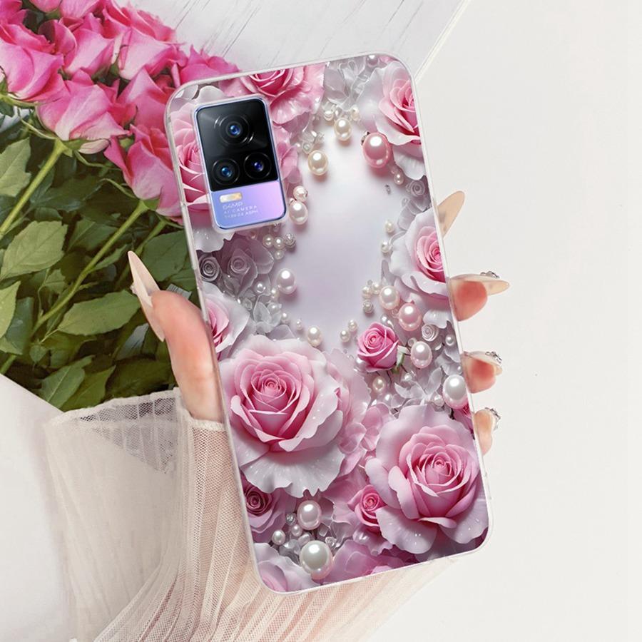 Для Vivo V21E V 21 e V2061 V2055 Чехол Мягкий Силикон ТПУ Защитный бабочка Чехол для Телефона Для VivoY73 2021 V21 E 4G 5G Обложка Coque