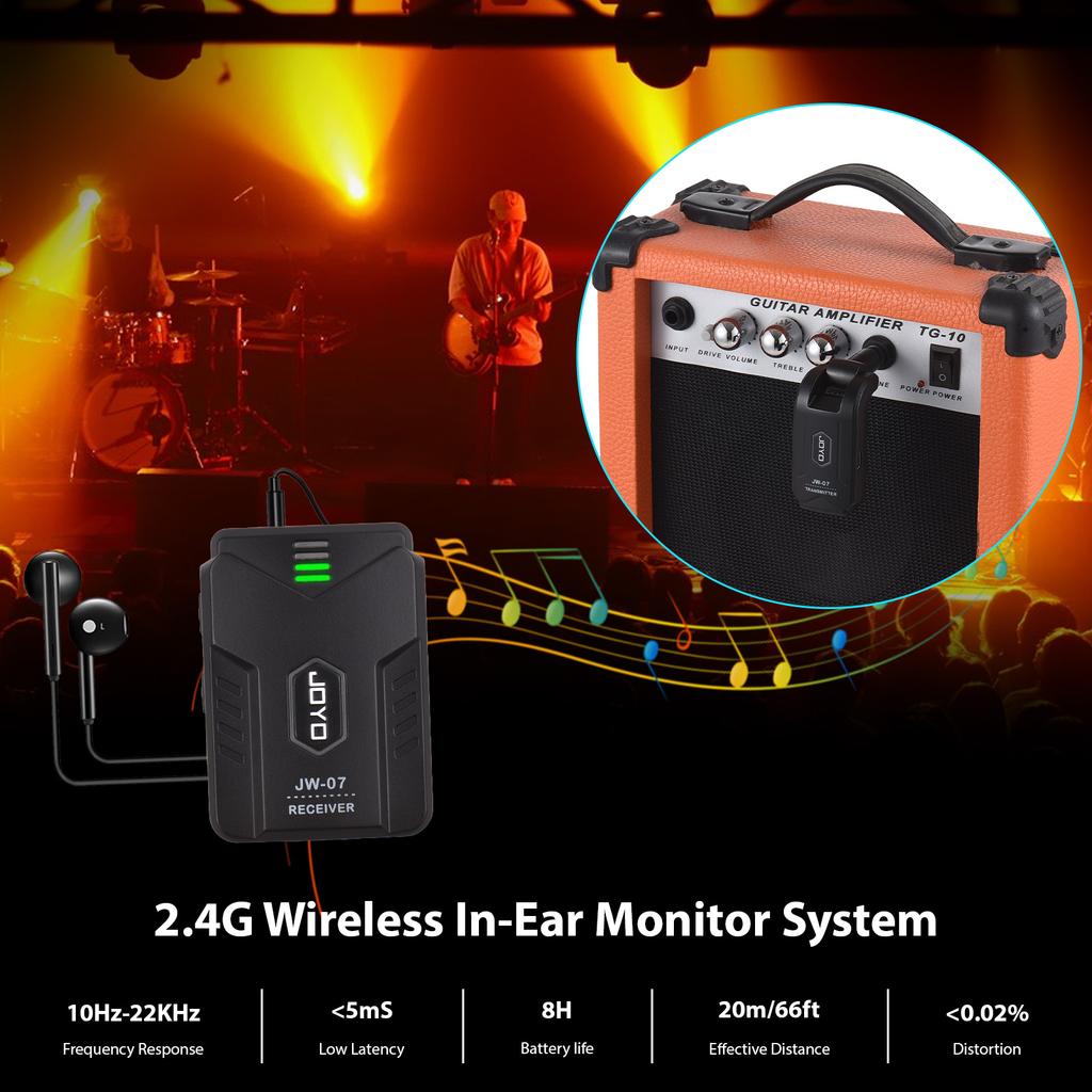 JOYO 2.4G Беспроводная Система Внутриканального Мониторинга Стерео Вращающийся на 270 градусов Передатчик Приемник Комплект Перезаряжаемый