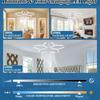 2 In 1 Ceiling Fan Light 4-Speed Regulation Electric Cordless Fan Creative Ceiling Fan  Office