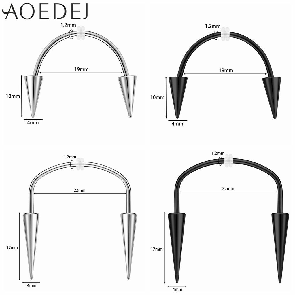 AOEDEJ 2 шт./лот 16G Шип из нержавеющей стали для губ Женский Мужской Хэллоуин Пирсинг губ Конус 2 Цвета Смайлик Пирсинг Клык 19/22 мм