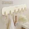 Wall Hook Punch-free Great Load Bearing Anti-slip 6 Hooks Waterproof Bathroom Kitchen Towel Hanger Clothes Hat Shoulder Bag Wall Organizer