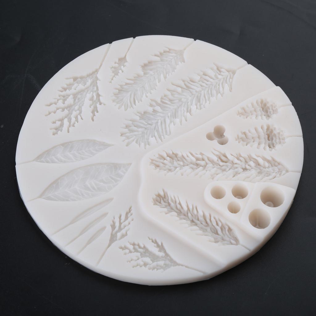 Silicone Leaf Mold Winter Foliage Resin Mold Wedding Leaf Chocolate Fondant Mold for Baking Christmas Cakes Decoration