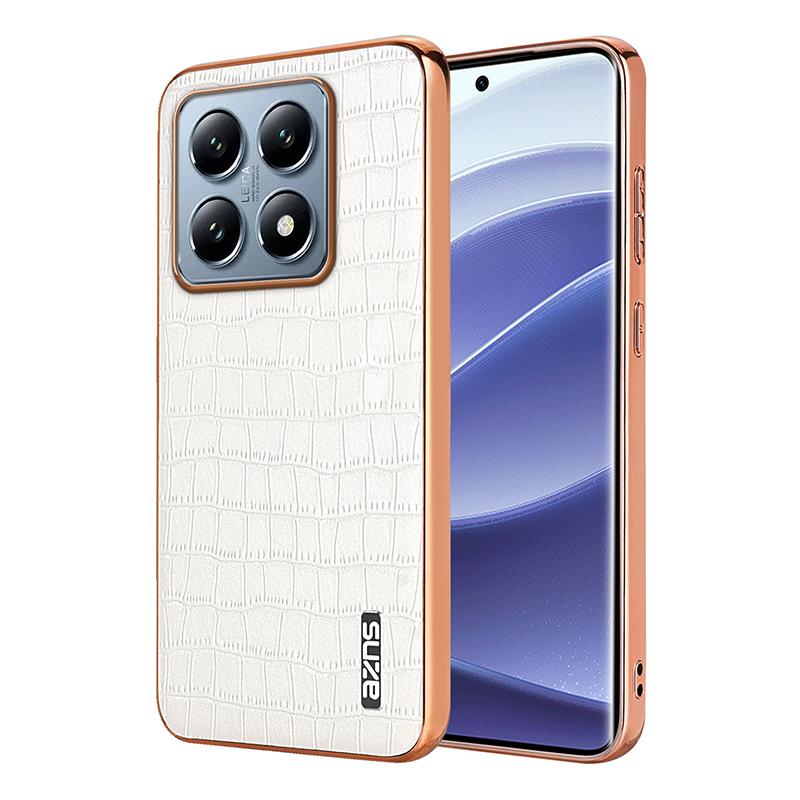 Чехол из искусственной кожи с крокодиловым узором для Xiaomi Mi 14T Pro 14T, противоударный, с мягким покрытием, с рамкой-бампером, с 3D-текстурой