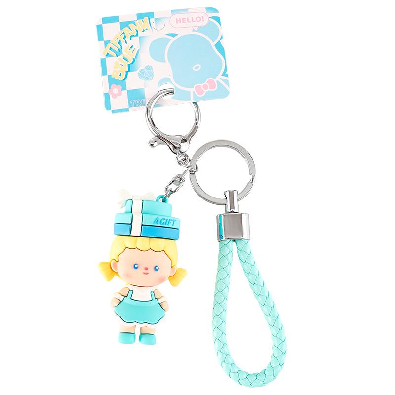 Tiffany Blue Sweet Dream Couple Doll Keychain Ornament - Cute Schoolbag Gift