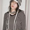 For Knit Hat & Neck Warmer_Ivory & Black
