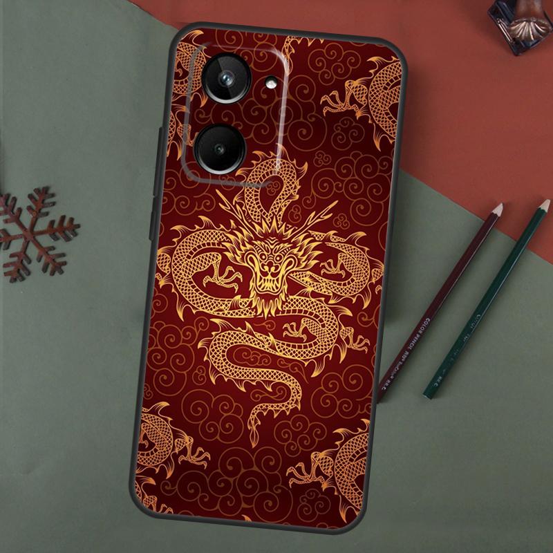 Японский чехол DRAGON TATTOO для Realme C75 C65 C67 C71 C63 C61 C55 C51 C53 C35 11 12 13 14 15 Pro Plus GT6 GT7 Pro