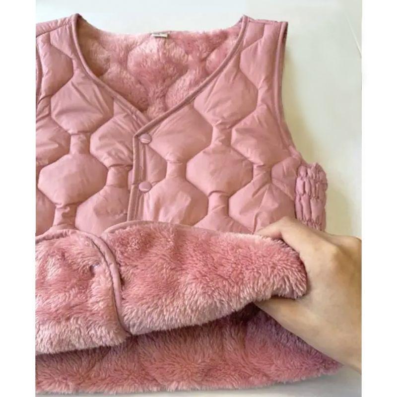Lamb down cotton vest women's autumn and winter with coat inner vest inner vest northeast velvet thickened thermal vest