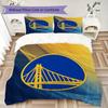 Golden State Warriors Pattern Bedding uilt Set uilt Cover Pillowcase Home Decoration Birthday Gift (1 * duvet cover + 2 * pillowcase without core)