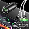 Mini Pull 200 Вт Dual USB автомобильное зарядное устройство быстрая зарядка автомобильное зарядное устройство для телефона адаптер для iPhone Sumsung QC 3.0