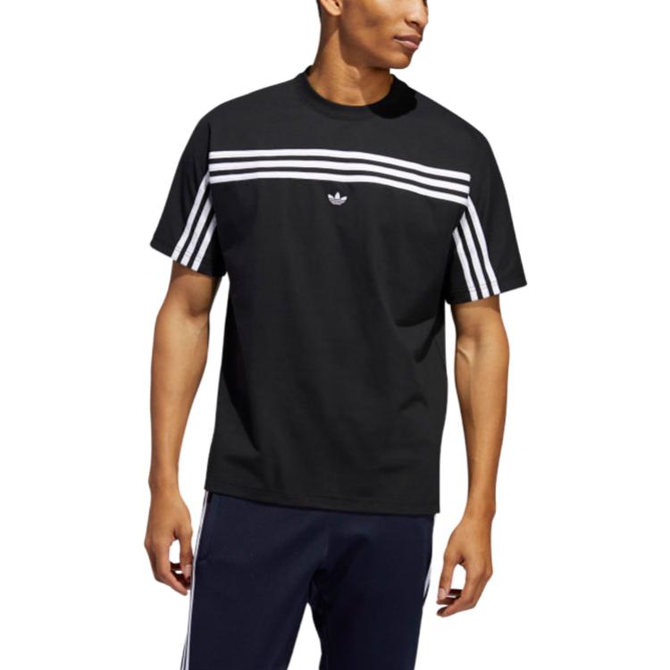 adidas Мужская футболка Originals с 3 полосками, японская версия, черная FM1535-