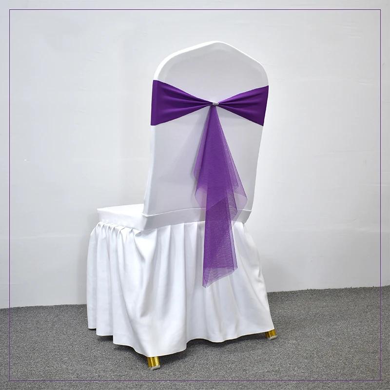 10/50 шт. эластичные спандексовые ленты-банты для стульев с лентой из органзы для банкета, вечеринки, свадьбы, эластичные пояса для стульев