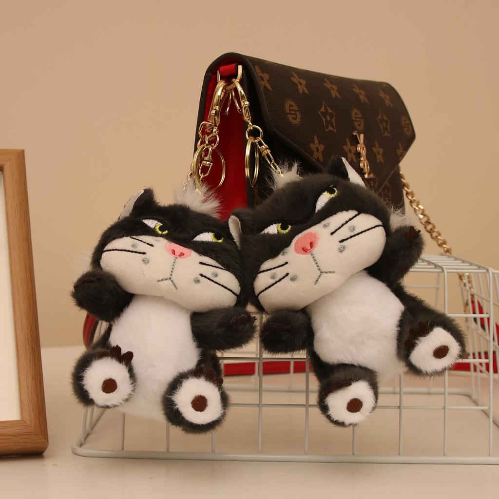 Мультфильм Дорога Западный Французский Кот Уродливый Милый Подвесной Мешок Уродливые Вещи Плюшевая Кукла Милый Брелок Машина Школьная Сумка Подвесное Украшение