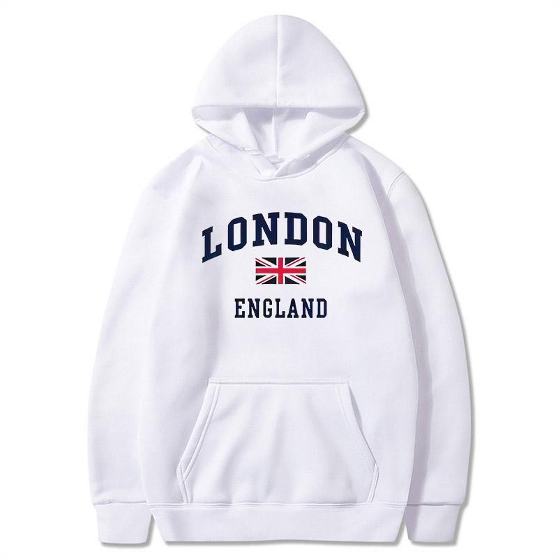 Лондон Англия Толстовка Мужская Толстовка с капюшоном Зима Осень Флис Уличный Спорт Повседневный Пуловер мужской женский Толстовки Одежда
