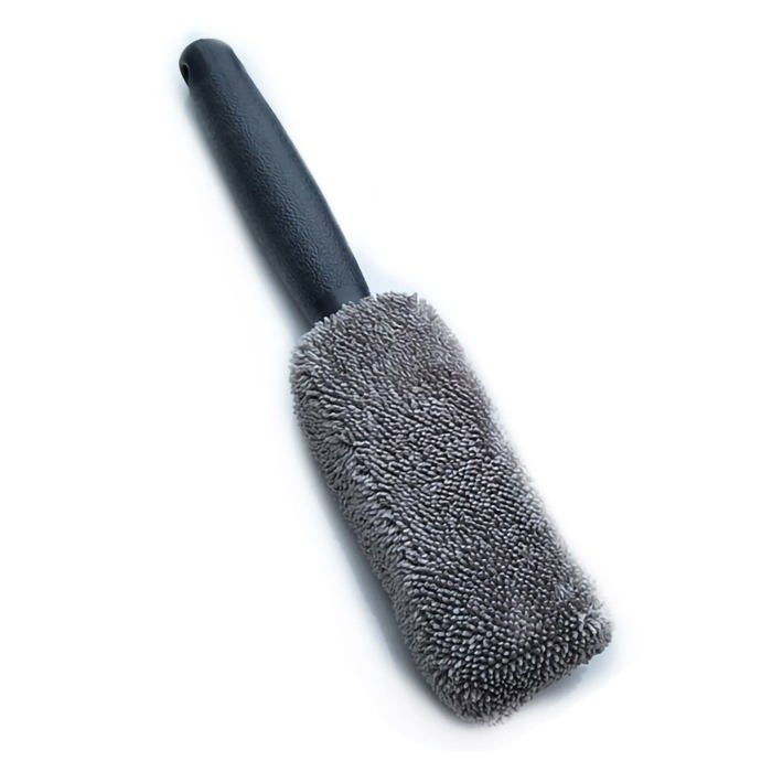 Brosse de Jante de Roue, Brosse de Nettoyage de Roue de Voiture en Microfibre à Long Manche Doux Outil(Gris)