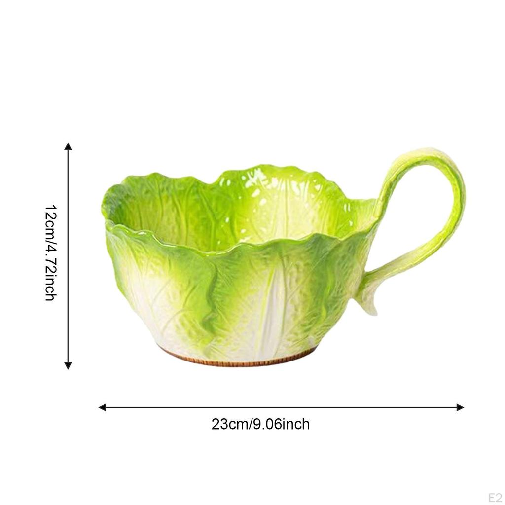 Cabbage Ceramic Bowl Noodle Multifunction Dinnerware Serving Bowls Salad Soup for Tabletop