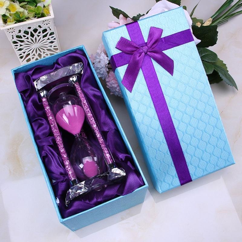 Effective 30 Minutes Sand Clock Practical Heart Shaped Crystal Hourglass Efficient Timer for Kitchen Study or Gym Use