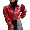 Женская красная кожаная куртка из натуральной овечьей кожи | Мотоциклетная куртка приталенного кроя | Женская куртка, подарок жене