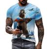 Russian Bear 3D Printed Men's T-shirt Summer Round Neck Top T-shirt