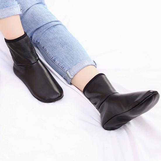 1 пара зимних носков с толстой плюшевой подкладкой, гладкая поверхность из искусственной кожи, водонепроницаемая, сохраняющая тепло, необрастающая, домашняя одежда, напольные или термоноски