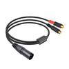 Переходник 2RCA Female на XLR Male Профессиональный звуковой разъем Длина 30 см Нейлоновая текстура для динамика