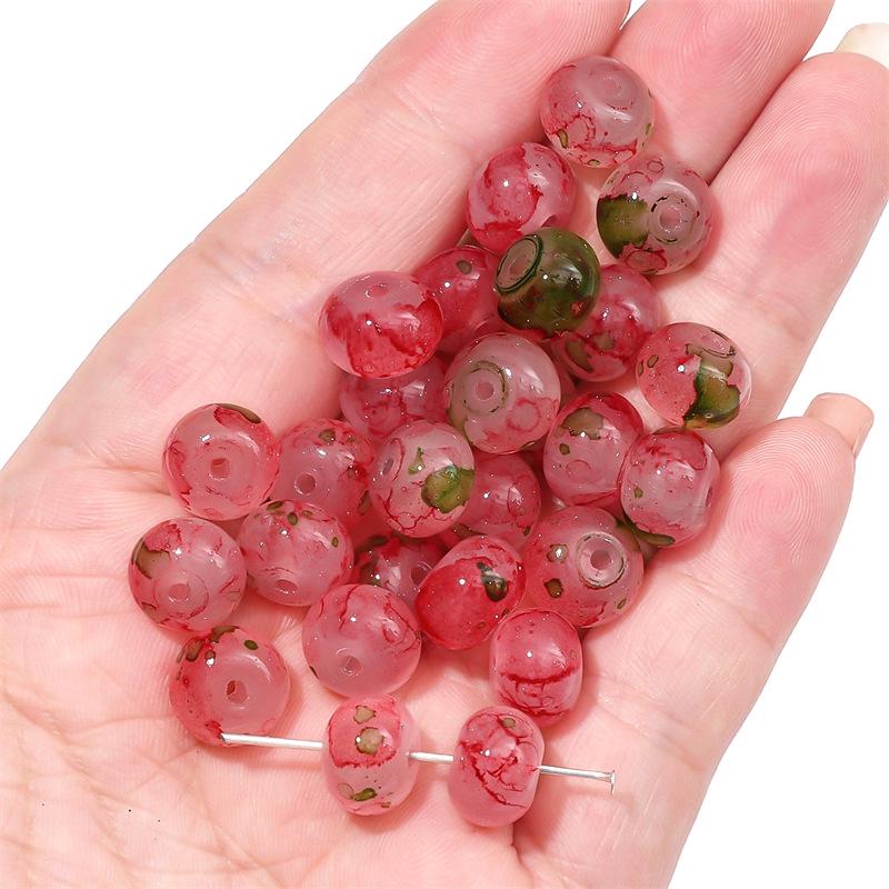 Бусины-абакус из омбре стекла с золотыми вкраплениями для изготовления украшений своими руками