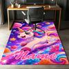 Custom Name Unicorn Printed Carpet,Rug for Office Chair Living Room Bedroom Kitchen Room Decor Gifts.