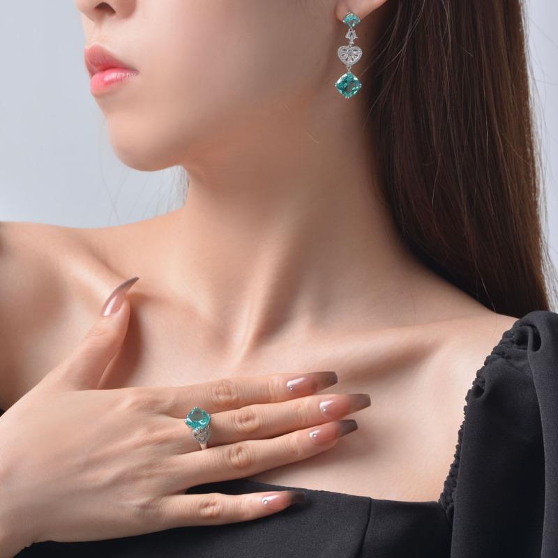 Gica Gem из стерлингового серебра 925 пробы в форме подушки 10*10 элегантные роскошные серьги-капли для женщин изысканные лаконичные шикарные ювелирные изделия высокого качества подарок на День святого Валентина