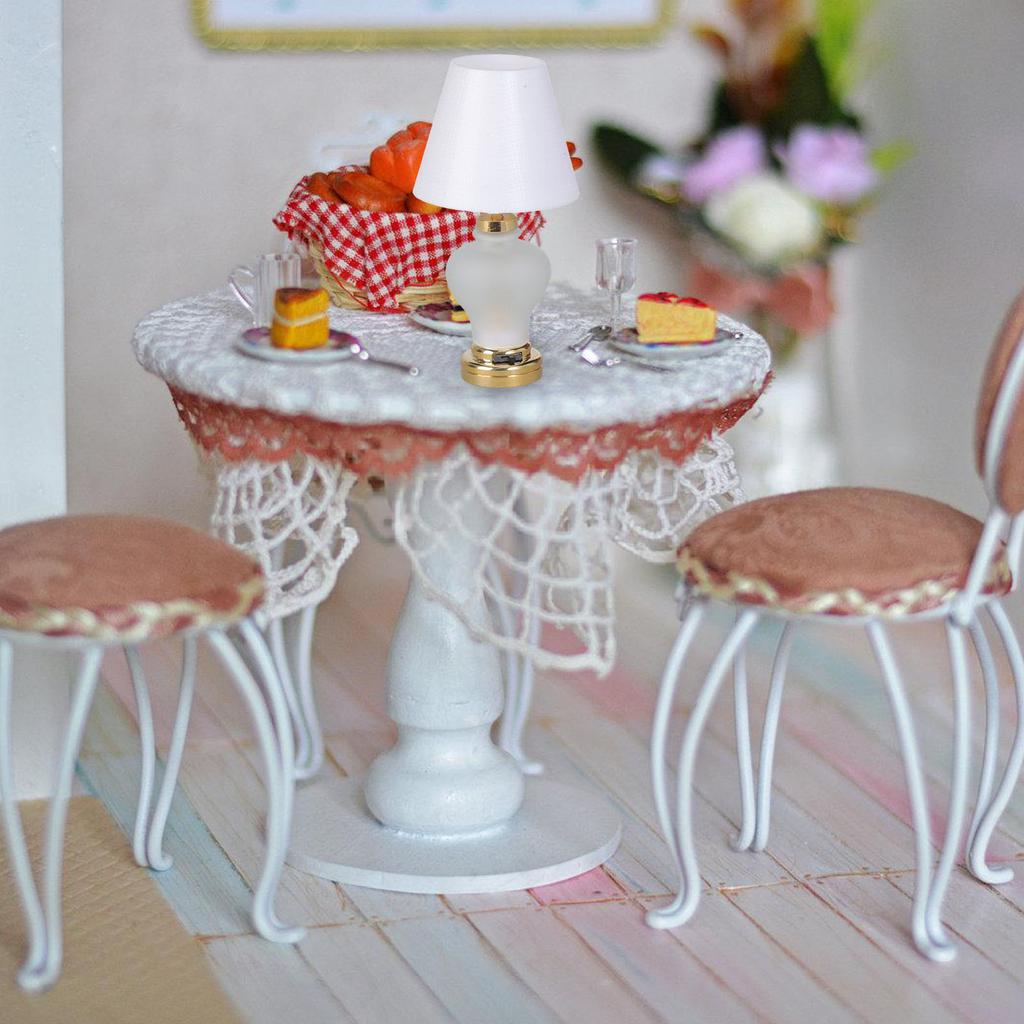 Кукольные домики масштаба 1/12 Белая лампа Миниатюрная мебель Игра для детей Мебель для кукольного домика Модель для кукольных домиков