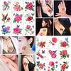 10pcs Lasting Waterproof Butterfly Tattoo Stickers Simulation Rose Sexy Chest Clavicle Sticker