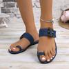 Летняя обувь для женщин 2024 года, женские летние слипоны, однотонные, повседневные, с открытым носком, джинсовые, плоские, с мягкой подошвой, сандалии De Plataforma Para Mujer