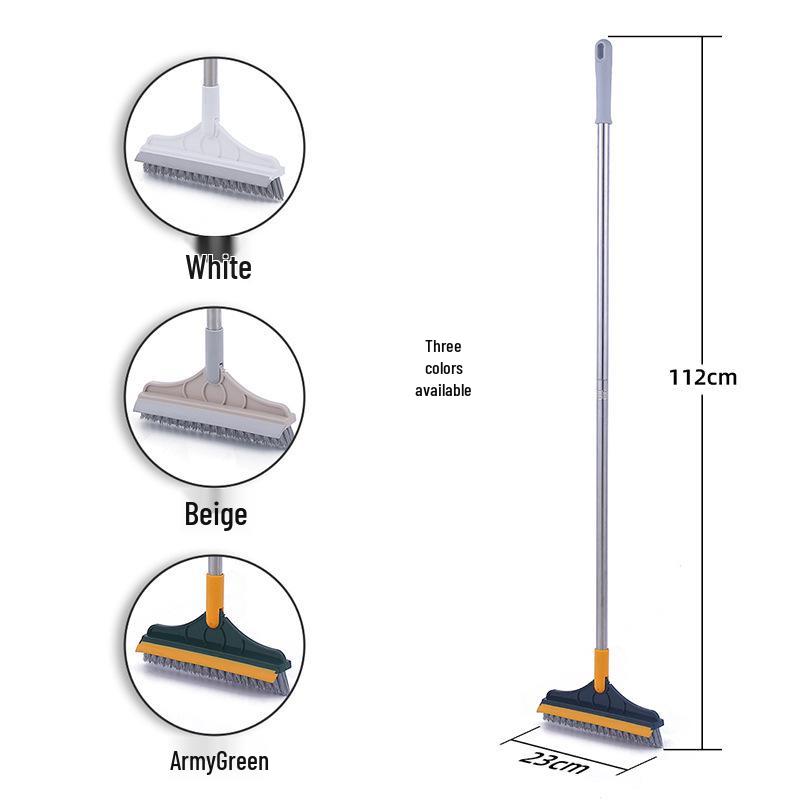 Жесткая щетина щетка для швов и плитки со скребком для уборки ванной и туалета
