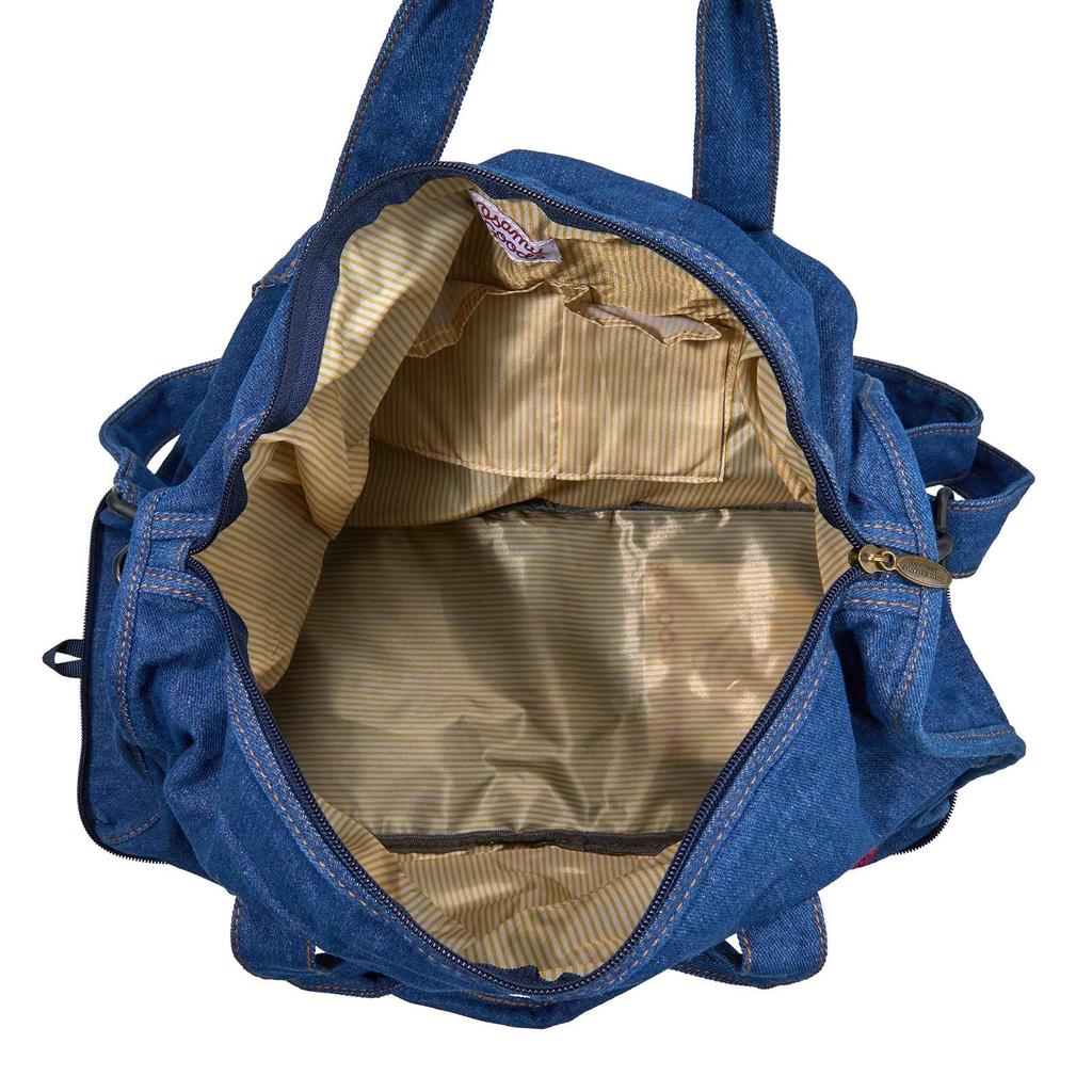 [Sifre] Foldable Boston Bag, Medium, 23L Capacity, Denim, Suitcase Carry-On Compatible, Shoulder Strap Included, Osamu Goods OG19.Denim, Jill