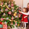 Christmas Tree Hanging Ornaments Wooden House Decor Xmas Painted Wood Pendants for Holiday Home Decoration