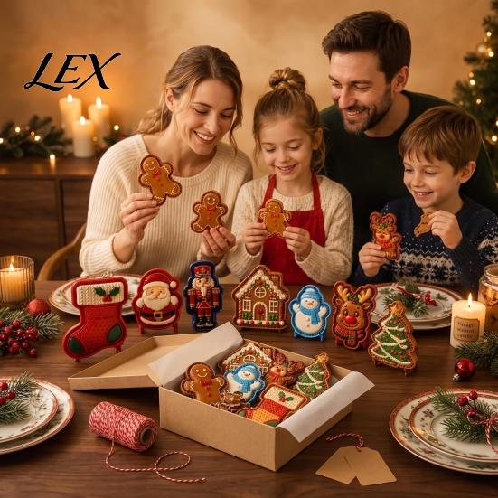 Interactive Baking Tools Christmas Cookie Cutter, Push Type Integrated Mold, Plastic Tree Pastry Molds Clay Decorating Tool for Holiday Kitchen