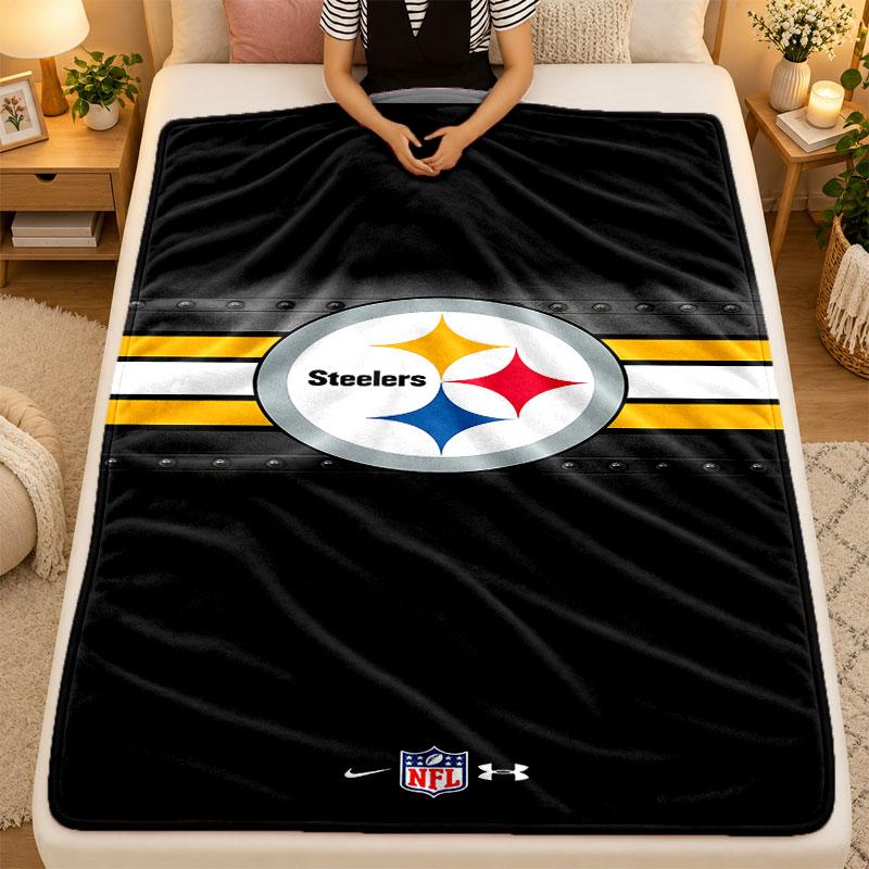 Flannel BlanketPittsburgh Steelers Warm Soft Throw Blanket for Indoor Sofa Bed Living Room Use