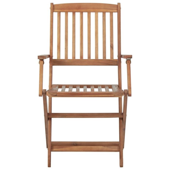 Chaises pliables d'extérieur - Bois d'acacia massif - Marron - Contemporain