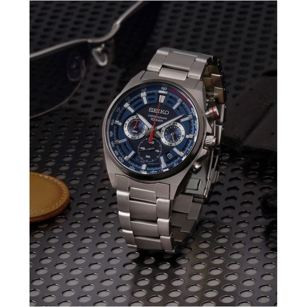 Seiko Chronograph Blue Men's Watch SSB407P1 Stainless Steel Water Resistant 100m