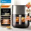 Midea KZC6502 6,5 л Аэрофритюрница с прозрачной крышкой, не требующая переворачивания, с функцией паровой жарки, штепсель CN (адаптер в комплекте)