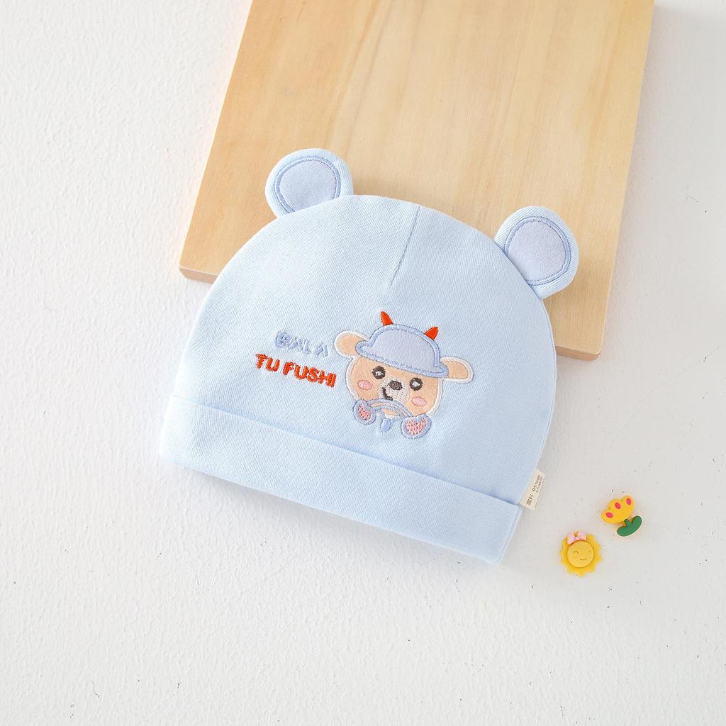 Pure Cotton Double Layer Newborn Hat for 0-3 Months, Suitable for Autumn/Winter