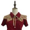 Three Styles Cotton Fake Collar Shawl Wrap Hollow Out Floral Doll Collar Detachable Shirt False Collar Blouse Top Accessories