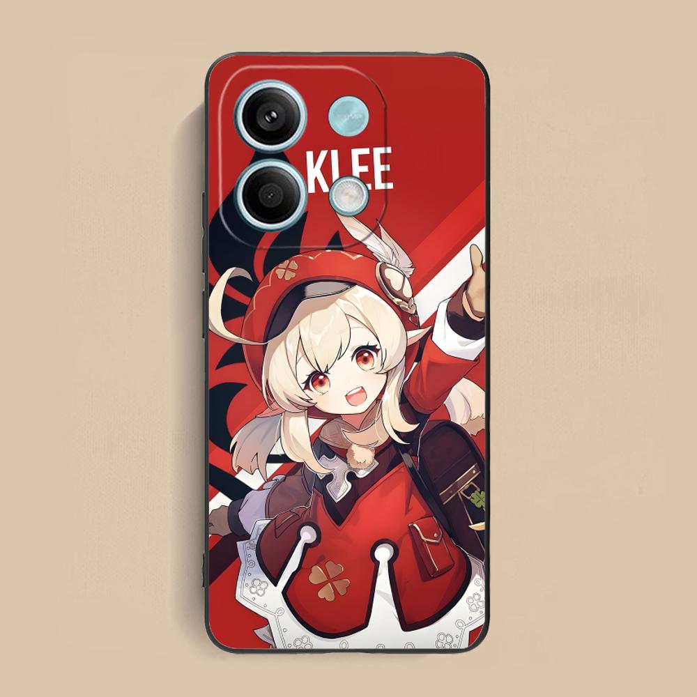 Game GI Klee Mobile Phone Case for Xiaomi Redmi Note 14 13 12 11 S Pro Plus 4G 5G Colorful Printing Cover Pretty Cover Luxury