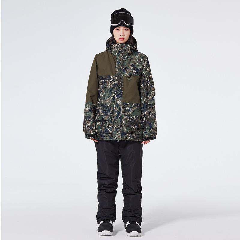 Горнолыжный костюм для женщин и мужчин, комплект из горнолыжной куртки и брюк с капюшоном, водонепроницаемый ветрозащитный зимний комбинезон, утепленное теплое зимнее пальто для катания на лыжах и сноуборде